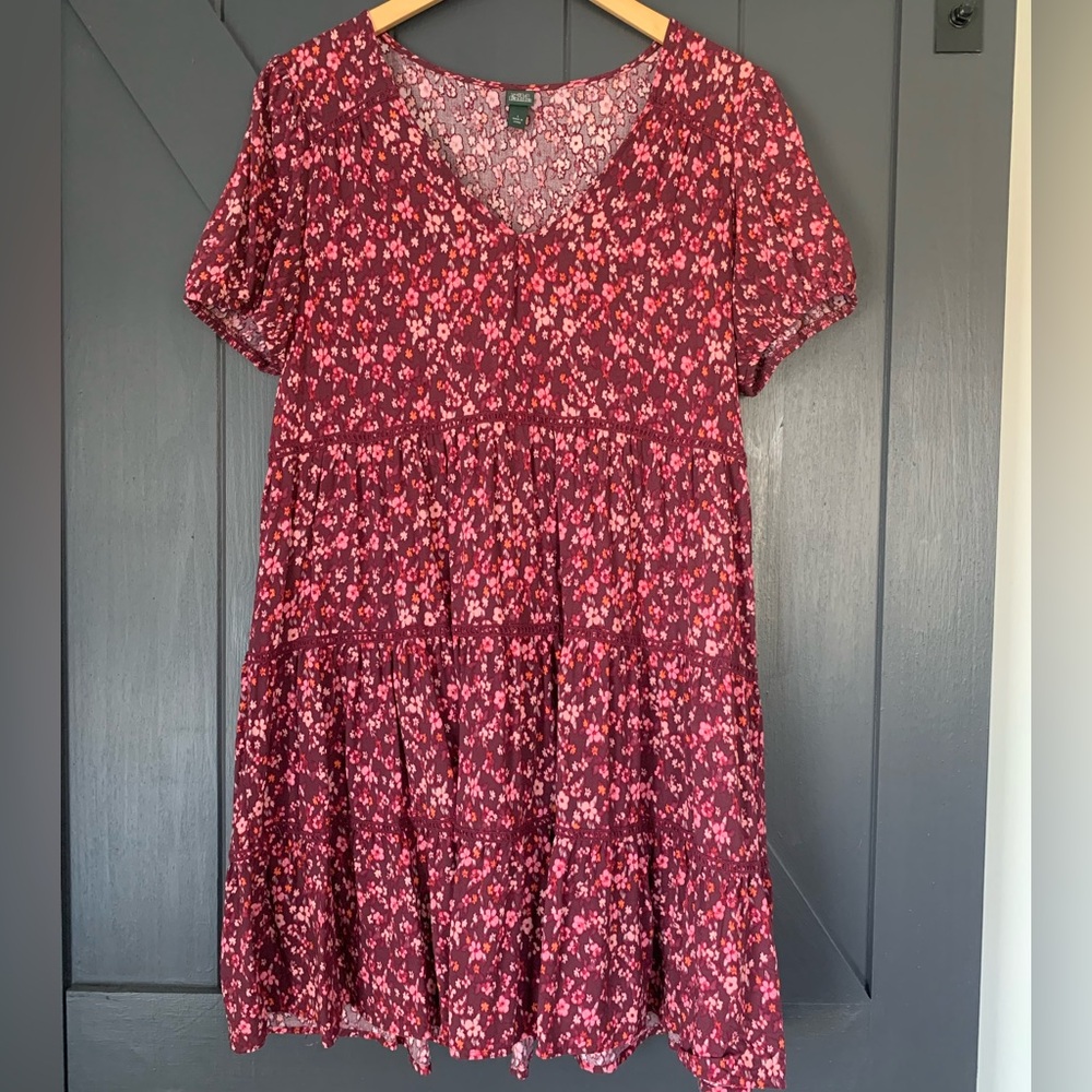 Wild Fable Floral Patterned Top in Red and Pink